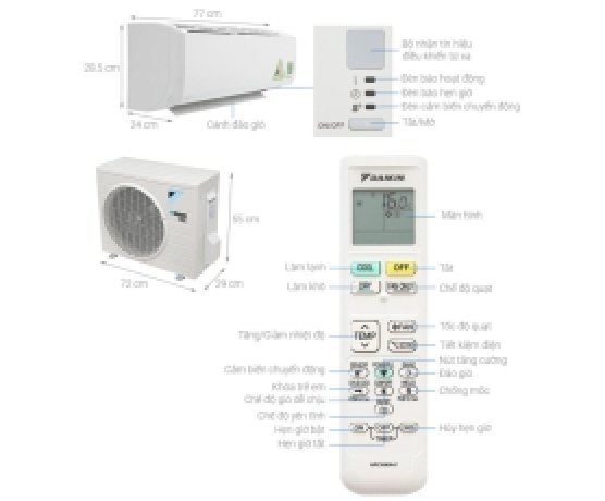 MÁY LẠNH CẢM BIẾN DAIKIN INVERTER 1.5Hp FTKC35UAVMV DAIKIN AIR SENSOR CONDITIONER