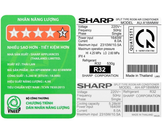 MÁY LẠNH SHARP INVERTER 1.5 HP AH-XP13WMW